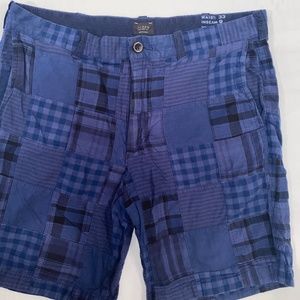 J. Crew Mens Blue Plaid Shorts